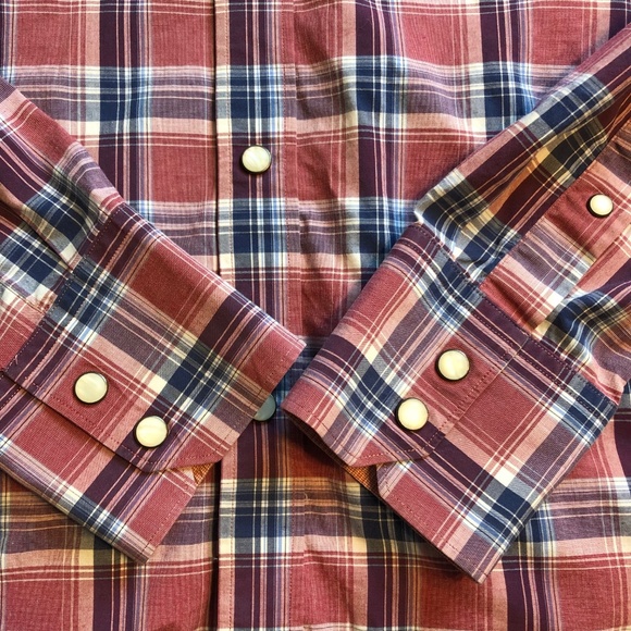 Banana Republic Pearl Snap Plaid Western Shirt - Picture 5 of 8